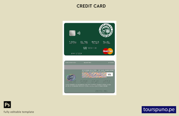 listo para imprimir Plantilla mastercard del Banco Agrícola de Sudán de Sudán